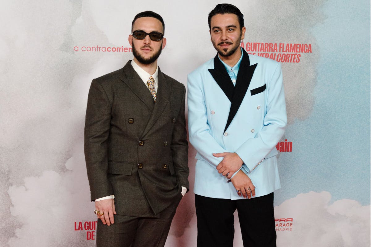 the duo at the press junket in Madrid